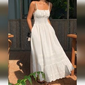 Commense White Milk Maid Maxi Dress Size Medium